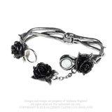 Wild Black Rose Bracelet, Alchemy Gothic - Magnetic Clasp Cuff --