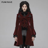  Punk Rave SWANSONG JACKET Womens Victorian Gothic Doublebreasted Coat-Red-L-
