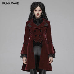  Punk Rave SWANSONG JACKET Womens Victorian Gothic Doublebreasted Coat-Red-XS-