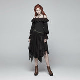 Marwyn Top - Black Gothic Long-sleeve Renaissance Blouse--