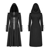 Alien Nation Coat, Punk Rave Gothic Women's Long Hooded Jacket Cloak--