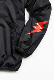 The Weeknd Limited Edition Starboy Coaches Jacket, Ltd Ed Windbreaker-Hard-to-find limited edition 'Coach Jacket' from The Weeknd Starboy collection.Black jacket with bold red graphics, cross on reverse, lightning on sleeves, text on chess. Durable nylon, raglan sleeves, full-length snap button closure and drawcord at the hem. Genuine, official The Weeknd XO music merch. Ships from USA-