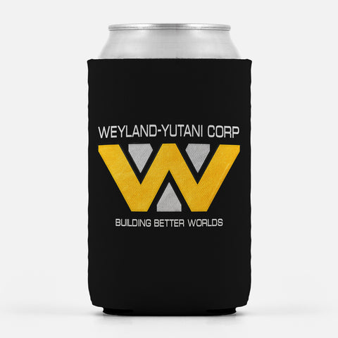 Weyland-Yutani Can Cooler, Sci-Fi Evi Corporation Drink Insulator Wrap-High quality, neoprene can cooler. Fits most standard 12oz and 16 fl oz cans. Foldable for easy storage. Classic retro vintage Weyland-Yutani evil sci-fi corporation logo custom beverage bottle / can insulating cooling wrap. Great gift for alien science fiction fans. Insulator drink sleeve keeps beer or soda cold. -