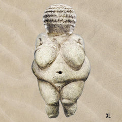 -Uniquely shaped soft microfiber beach towel made of quick dry polyester. Free shipping. Unique unusual historical goddess full figure form sculpture femininity fertility feminist feminism womanhood womanly body love self care fat fabulous beauty natural curves curvy chubby celebration gift plus size pagan wicca woman-XL - 70 x 36.5in / 178 x 93cm-Oolite-