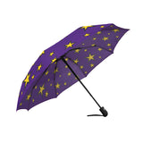 Wizard Star Pattern Automatic Umbrella, Compact Standard or Anti-UV-High quality compact automatic umbrella with automatic open and close system. Sturdy and well constructed. Standard or heavy duty anti-UV versions available. Waterproof polyester pongee with colorfast and fade resistant design. Unique retro vintage magic tattoo fortune teller cartoon wizard star design.-