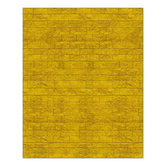 Yellow Brick Road Floor Mat / Runner, Wizard of Oz Fantasy Floor Decor-Convention quality low profile, thin style floor mat. Durable non-woven polyester fiber top, non-slip rubber backing. Easily trimmed. Customization and other sizes by request. Ships from the USA. Photorealistic textured gold brick fantasy event party hall aisle runner Wizard of Oz theater production prop.-96 x 96 inches-