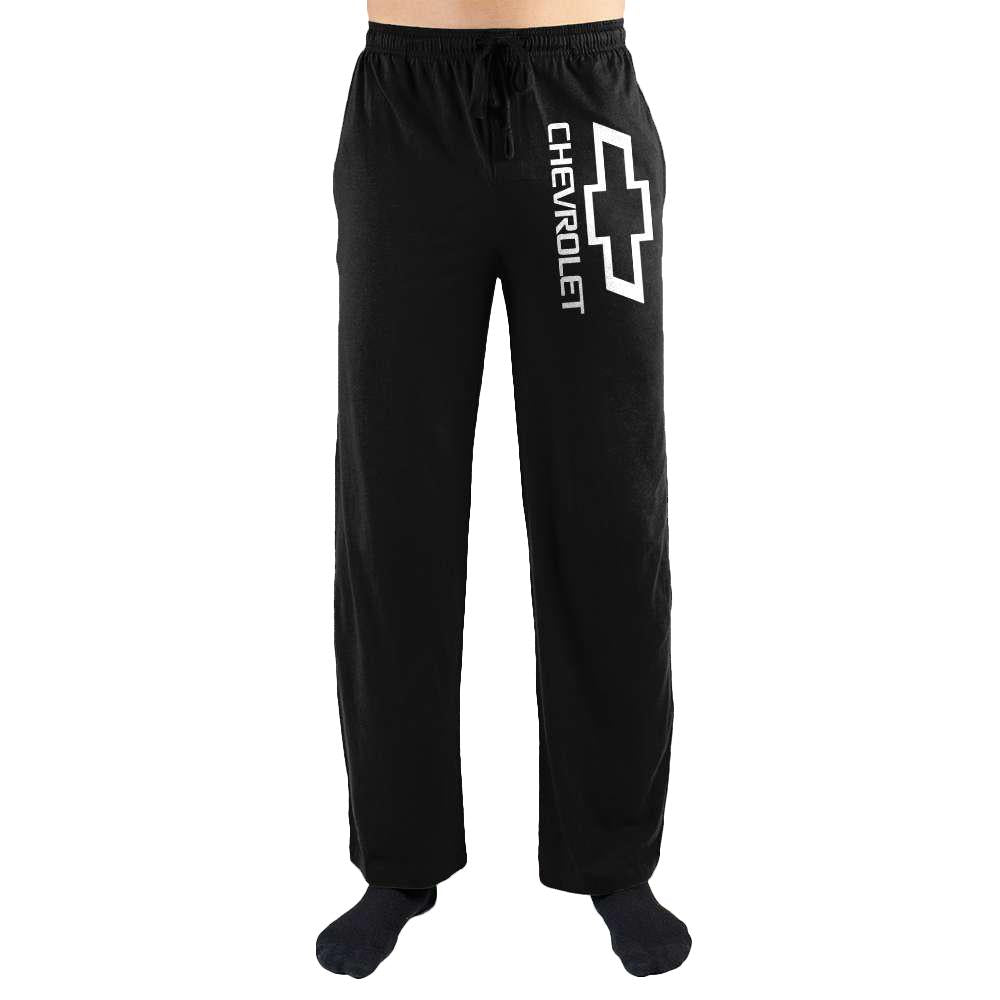 Chevrolet Chevy Emblem Lounge Pants, Officially Licensed Sweatpants-BLACK-S-
