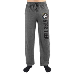 Star Trek Classic Insgnia Text Logo Lounge Pants, Officially Licensed-Heather Gray-S-