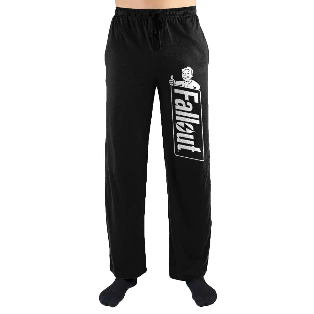Fallout Vault Boy & Logo Lounge Pants, Officially Licensed Sweatpants-BLACK-S-