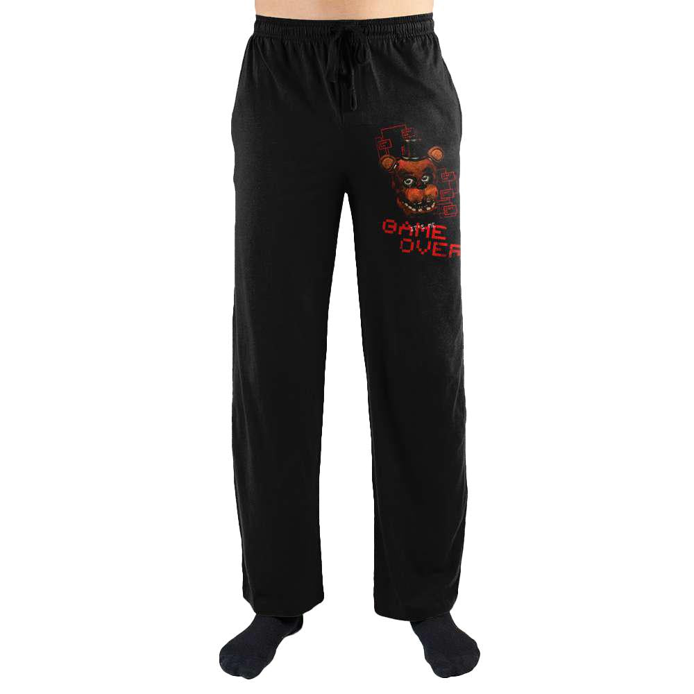 Five Nights at Freddy’s Game Over Lounge Pants, Officially Licensed-BLACK-S-