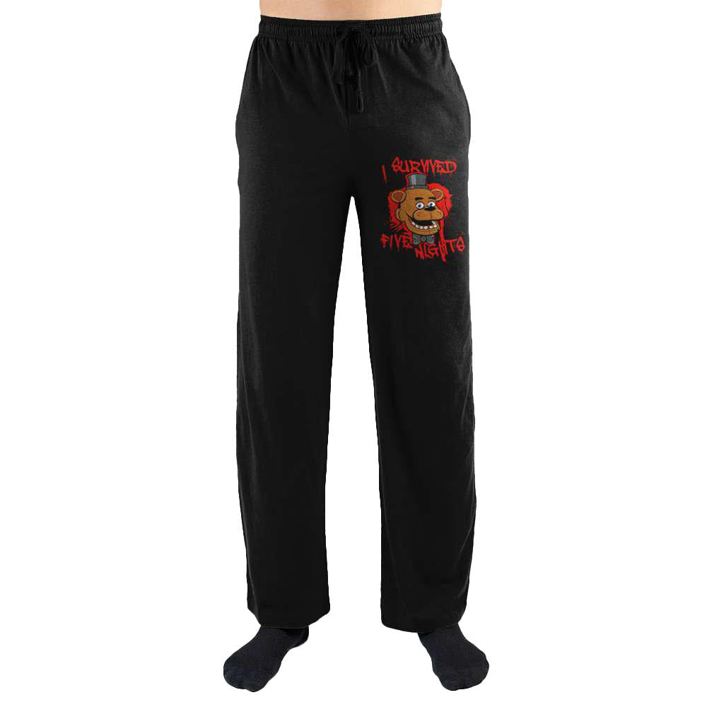 Five Nights at Freddy's Official "I Survived Five Nights" Lounge Pants-BLACK-S-