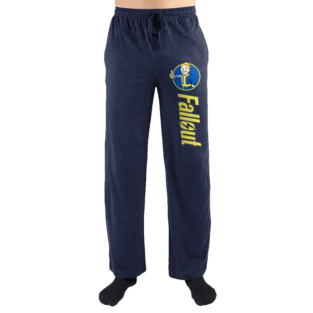 Fallout Thumbs Up Vault Boy Lounge Pants, Officially Licensed-NAVY-S-