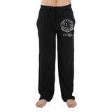 DUNGEONS & DRAGONS Funny D20 Crap Roll Lounge Pants, Unisex USA-Comfy unisex sleep pants made from a soft cotton/poly blend with elastic and drawstring waist and two pockets. High quality, soft-to-the-touch graphic print of a '1' D20 roll and 'crap.' on the left leg.Officially licensed Dungeons and Dragons sleepwear/loungewear. Shipped from the USA. Die Dice RPG Roleplaying Gaming -