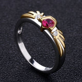 Legend of Zelda Ocarina of Time Sterling Goron Ruby Hylian Shield Ring-High quality ring inspired by the second of the spiritual stones, Goron's Ruby and the Hylian Shield. Handcrafted in .925 sterling silver with 18K gold plated accents and set with CZ crystals.Brand new in jeweler's ring box. Not to be confused with some of the cheap metal alloy knock-offs. Free Shipping Worldwide.-5-