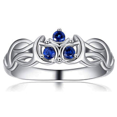 Legend of Zelda Breath of the Wild Zora Engagement Ring, 925 Silver-The Zora's Sapphire the spiritual stone of water in the form of the engagement ring given to Link by Princess Ruto. High quality, handcrafted ring in .925 sterling silver set with CZ gemstones. Brand new, carefully packed and shipped. Free shipping from the USA and abroad. -6-
