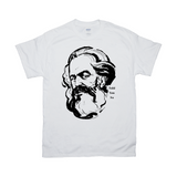 Marx Told You So Shirt, Karl Marx 2020 Democratic Socialist Meme Tee-Classic fitted style unisex tee with seamless double needle collar, taped neck and shoulders, and a double needle sleeve and bottom hem. Facts Matter. Appropriate attire for the Marxist or Democratic Socialist riding the un-flattened curve over the peak of late stage capitalism and the decline of western civilization -White-Small (S)-