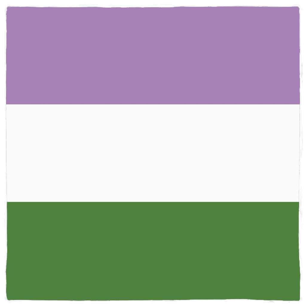 GENDERQUEER Pride Bandana, Horizontal Stripes-Polyester jersey knit 24 inch square bandana, kerchief, handkerchief, hanky, neckerchief, do-rag, facemask, headscarf, babushka, hankey. GLBT LGBT LGBTQ LGBTQIA LGBTQX LGBTQ Plus LGBTQ+ Genderqueer GQ Pride stripes. Non binary nonbinary enby queer gender identity. Equality, Rights, Representation. Purple White Green-Horizontal Stripes-