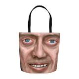 Bagscemi Tote Bag, Reusable Cloth Fabric Carryall Shopping Bag-Brand New Tote Bag in your choice of 13, 16 or 18 inches. High quality, woven polyester tote with design on both sides. Durable and machine washable. This item is made-to-order and typically ships in 3-5 Business Days. Creepy weird disturbing buscemi eyes meme face reusable cloth fabric bag-13 inches-