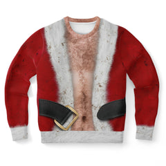 -Funny all-over-print unisex sweatshirt made of soft and comfortable cotton/polyester/spandex blend with brushed fleece interior. Each panel is individually printed, cut and sewn to ensure a flawless graphic that won't crack or peel. Mens womens Christmas all over print AOP novelty joke naughty humor xmas jumper costume-XS-
