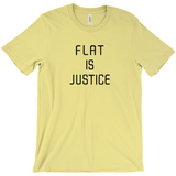Flat is Justice Tees - Unisex, Several Colors, Anime Manga Chest Meme-Flat is Justice! Unisex crew neck tee made out of Airlume combed and ring-spun cotton. These shirts are made-to-order & ship in 3-5 business days. Flat is beautiful, equality, representation, body image, self love, delicious flat chest anime manga meme shirt. trans, nonbinary, feminist flatchested 2020 trending funny gift-Yellow-Extra Small (XS)-