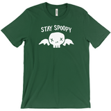 -Stay Spoopy winged skull graphic tee. High quality printing on soft Bella Canvas Canvas shirt. These shirts are made-to-order and typically ship in 2-4 business days from within the USA.

Funny kowai cute halloween goth gothic spoopy spooky girl boy mens womens unisex t-shirt -Evergreen-S-