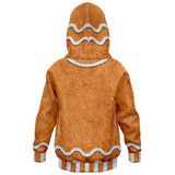 Gingerbread Man Costume Hoodie - Infant, Toddler & Kids / Youth Sizes-Fun and festive Christmas holiday Gingerbread Man Costume Hoodie unisex infant, toddler & youth size polyester hooded sweatshirt with detailed high definition classic costume print and kangaroo pocket. XS, Small, Medium, Large, XL. Made-to-order. 2 weeks to USA. Cute, comfortable casual Christmas cookie cosplay jumper.-