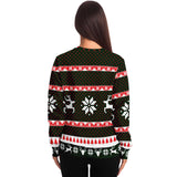 -Funny all-over-print unisex sweatshirt made of soft and comfortable cotton/polyester/spandex blend with brushed fleece interior. Each panel is individually printed, cut and sewn to ensure a flawless graphic that won't crack or peel. 

Mens womens Christmas pullover jumper ugly sweater print skull skeleton gothic xmas-