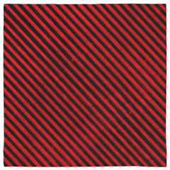 Red and Black Grunge Gothic Pinstripe Bandana, Distressed Stripes 24in-Polyester jersey knit 24 inch square bandana, kerchief, handkerchief, hanky, neckerchief, do-rag, facemask, headscarf, babushka, hankey. Custom made. Retro vintage grunge goth gothic style pinstripes / thin distressed stripe pattern. These bandanas are made-to-order and typically ship in 2-4 business days from USA.-Diagonal-