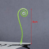 -Unique tiny synthetic bean sprout hair clips. Clips measure about 4cm and sprouts stand about 6cm tall.Free shipping from abroad. These typically arrive in 2-4 weeks to the USA. Tiny anime cosplay costume accessory kawaii cute weird unusual flora plant leaf seedling synthetic fake simulation-Spiral-