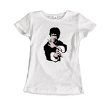 -Super soft and smooth 100% ringspun combed cotton tee, preshurnk with shoulder to shoulder taping, seamless collar and double needle hems. High quality colorfast, fade resistant print. Free shipping worldwide from the USA.

Bruce Lee Jet Kune Do cult clas-Womens-White-XL-