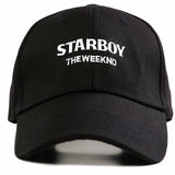 Embroidered Black The Weeknd Starboy Hat-Brand new black cap with white embroidery and adjustable strapback adjustment. One size fits most adults.Free Shipping from abroad. Typically arrives to the USA in about 2 weeks. Unisex adult embroidered baseball cap-