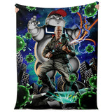 Covid Buster Biden Microfleece Blanket - Political Ghostbuster Parody-Silky-soft premium microfleece blanket ideal for snuggling and even warmer than it looks. 100% polyester, micro-mink exterior and microfiber fleece backing. Funny President Joe Biden 2021 Political Ghostbuster Pandemic Parody Donald Trump Covid-19 Coronavirus Superspreader Staypuft USA Superhero Science Matters-
