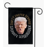 -100% poly poplin-canvas fabric, wash on gentle cycle and hang to dry.12x18", 18x27 or 24x36. Flag hanger / stand not included. Made-to-order in & shipped from the USA.

Make America Great Again... Lock Him Up RESIST Fascist MAGA Criminal Trump For Prison Treason Insurrection American Disgrace protest demand justice -Double-12x18 inch-Black-