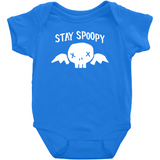 -High quality Rabbit Skins infant snap bodysuit. Combed ringspun cotton, double-needle ribbed bindings at neck, arm and leg openings, 3 snap closure. Shipped from the USA. Funny spoopy skeleton halloween meme one piece unisex baby snapsuit creeper crawler spooky winged skull skulls punk goth gothic rocker onesie-Cobalt-NB-