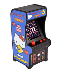 -The world’s first videogame hero PacMan and super cute global pop icon Hello Kitty are together again in a working miniature version of the original arcade game that fits in the palm of your hand. Full color, Hi-Res graphics, authentic sounds, keychain. Officially licensed Namco and Sanrio product. Shipped from USA.-