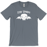 -Stay Spoopy winged skull graphic tee. High quality printing on soft Bella Canvas Canvas shirt. These shirts are made-to-order and typically ship in 2-4 business days from within the USA.

Funny kowai cute halloween goth gothic spoopy spooky girl boy mens womens unisex t-shirt -Steel Blue-S-