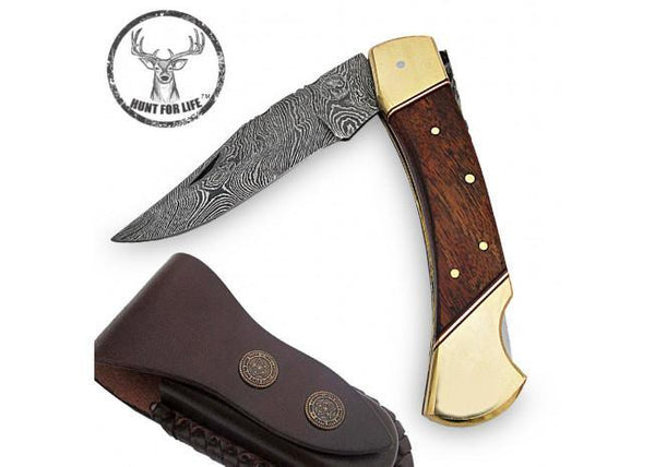 Hunt For Life™ Alpine Zone Damascus Steel Lockback Knife – Domestic ...