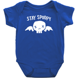 -High quality Rabbit Skins infant snap bodysuit. Combed ringspun cotton, double-needle ribbed bindings at neck, arm and leg openings, 3 snap closure. Shipped from the USA. Funny spoopy skeleton halloween meme one piece unisex baby snapsuit creeper crawler spooky winged skull skulls punk goth gothic rocker onesie-Royal-NB-