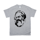 Marx Told You So Shirt, Karl Marx 2020 Democratic Socialist Meme Tee-Classic fitted style unisex tee with seamless double needle collar, taped neck and shoulders, and a double needle sleeve and bottom hem. Facts Matter. Appropriate attire for the Marxist or Democratic Socialist riding the un-flattened curve over the peak of late stage capitalism and the decline of western civilization -Sport Grey-Small (S)-