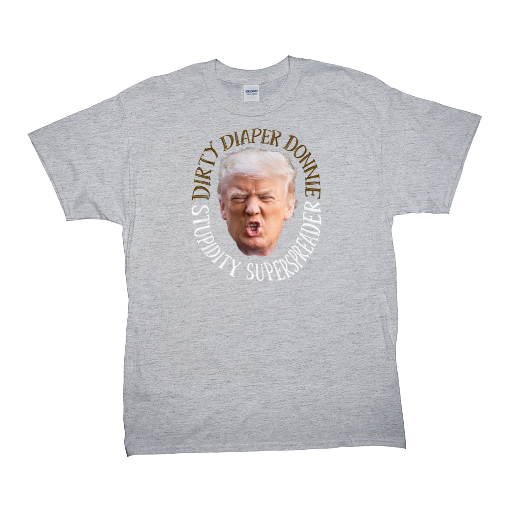 -Premium quality mens / unisex adult graphic tee made of soft ringspun cotton. Made-to-order and shipped from USA. Anti-Trump FUPA meme covidiot fascist election fraudster MAGA 2021, lock him up, lock them all up. Fake news, subhuman fraud, criminal covid coverup Putin pal profiteer aspiring dictator American disgrace.-Heather Gray-Large-