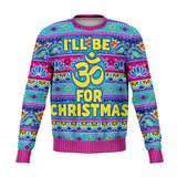Funny I'LL BE OM FOR CHRISTMAS Sweatshirt, Mens/Unisex Ugly Sweater-Funny all-over-print unisex sweatshirt made of soft & comfortable cotton/polyester/spandex blend with brushed fleece interior. Each panel is individually printed, cut & sewn to ensure a flawless graphic that won't crack or peel. 

Mens womens Christmas pullover jumper ugly sweater om hindu hinduism hanukkah jewish yoga-