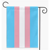 -100% poly poplin-canvas fabric, wash on gentle, hang to dry.12x18" , 18x27" or 24x36" - single or double sided. Flag hanger / stand not included.Made in and shipped from the USA.

Transgender LGBTQ LGBTQIA LGBTQX LGBTQ+ GLBT Trans Rights are Human Rights Equality Hearts Not Parts Pride Protest Banner Garden Flag -Double-24.5x32.125 inch-
