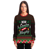 -Funny all-over-print unisex sweatshirt made of soft and comfortable cotton/polyester/spandex blend with brushed fleece interior. Each panel is individually printed, cut and sewn to ensure a flawless graphic that won't crack or peel. 

Mens womens Christmas funny xmas ugly sweater pullover jumper joke holiday gift-