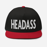 HEADASS Embroidered Five Panel Flat Bill Snapback Cap-Embroidered structured five panel flat bill cap with adjustable snapback. These hats ship from the USA. High Quality Embroidering • 100% Cotton Twill Structured Five Panel Snapback Cap - Headass funny unique weird meme memes saying insult definition internet gamer joke bold brash streetwear unisex adult baseball cap-Black and Red-White-