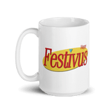 Happy Festivus Mug-The "Holiday for the rest of us" celebrated on December 23 as an alternative to the pressures and commercialism of the Christmas season has moved well beyond the confines of Seinfeld reruns to become globally recognized. Highest quality ceramic coffee mug-15oz (444mL)-