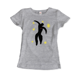 Henri Matisse Flight of Icarus Graphic Tee-Best known as the driving force of Fauvism towards the end of his career Henri Matisse produced an equal number of cut-out “paintings” that are known for their rigid lines, richly saturated colors and dynamic compositions. Icarus, or The Flight of Icarus -Womens-Heather Grey-XL-