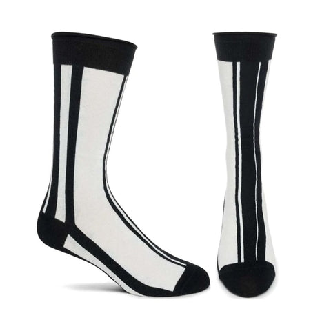 - Inspired by the iconic designs of Willi Wear, a fashion line that redefined street wear, pioneered innovative collaborations between artists, designers, and performers, and invented Street Couture. Sheer striped crew socks made with a comfortable rolled top and less constricting, bandless cuffs. One size fits most. -White-10-12 (Mens shoe 8-12.5)-803303001848