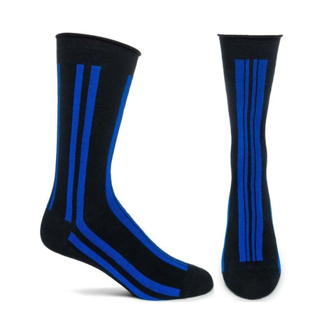 - Inspired by the iconic designs of Willi Wear, a fashion line that redefined street wear, pioneered innovative collaborations between artists, designers, and performers, and invented Street Couture. Sheer striped crew socks made with a comfortable rolled top and less constricting, bandless cuffs. One size fits most. -Blue-10-12 (Mens shoe 8-12.5)-803303001855
