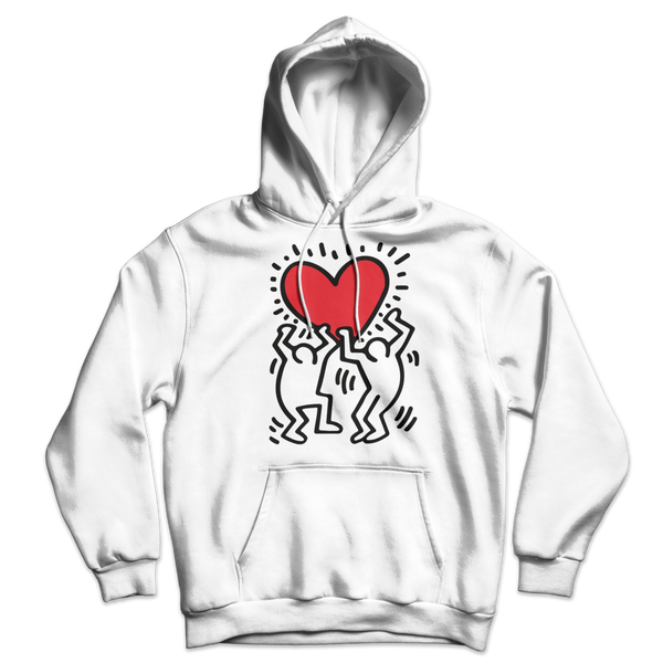 Men Holding Heart Icon, Street Art Hoodie – Domestic Platypus