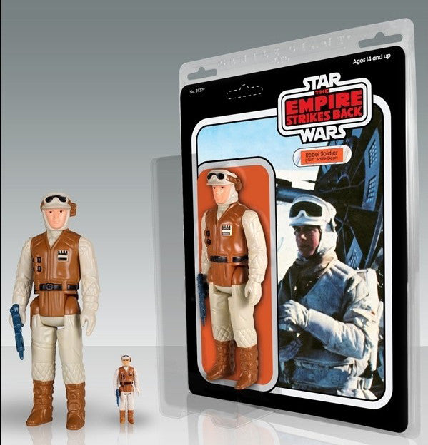 -12" Kenner 1/6 scale Jumbo Figure REBEL SOLDIER in Hoth Battle Gear. Roto and injection molded durable plastics, fully-articulated with Bespin Blaster.
-